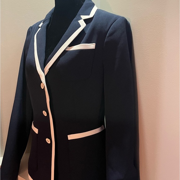 3/20 Tommy Hilfinger Navy & White Button down Classic Blazer with Lining size 8 - Picture 14 of 15